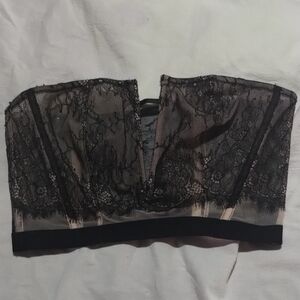 Victoria's Secret Black and Cream Lace Bandeau